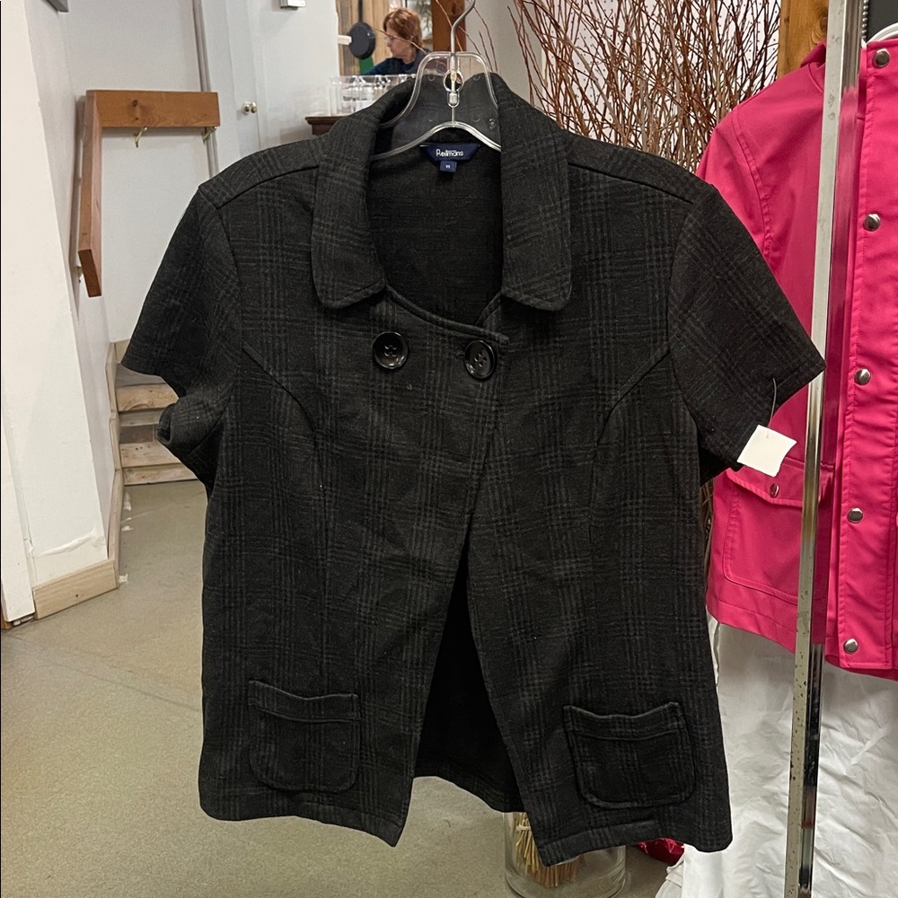 Talbots Black Short Sleeve Cape Jacket